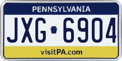 PA license plate JXG6904