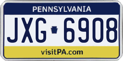 PA license plate JXG6908