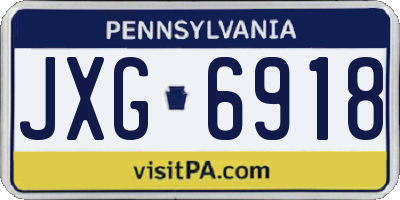 PA license plate JXG6918
