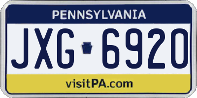 PA license plate JXG6920