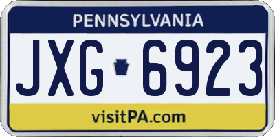 PA license plate JXG6923