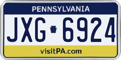 PA license plate JXG6924
