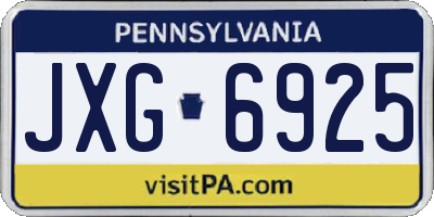 PA license plate JXG6925