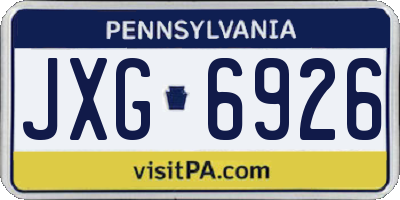 PA license plate JXG6926