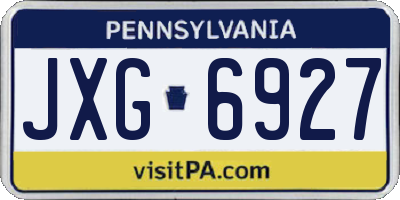 PA license plate JXG6927