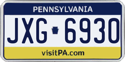 PA license plate JXG6930