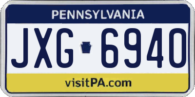 PA license plate JXG6940