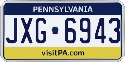 PA license plate JXG6943