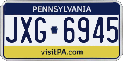 PA license plate JXG6945