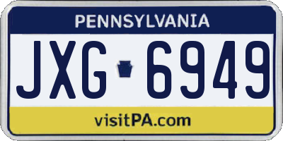 PA license plate JXG6949