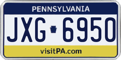 PA license plate JXG6950
