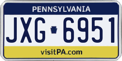 PA license plate JXG6951