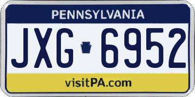 PA license plate JXG6952