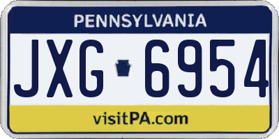 PA license plate JXG6954