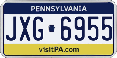PA license plate JXG6955