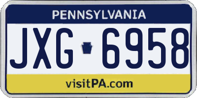 PA license plate JXG6958