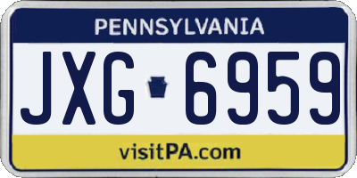 PA license plate JXG6959