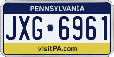 PA license plate JXG6961