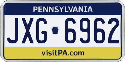 PA license plate JXG6962