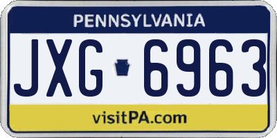 PA license plate JXG6963