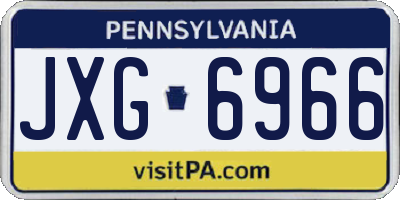 PA license plate JXG6966