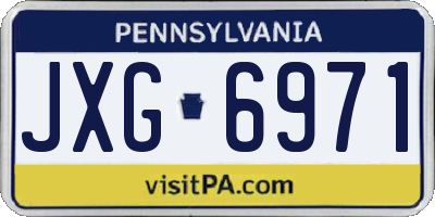 PA license plate JXG6971