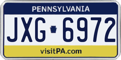 PA license plate JXG6972