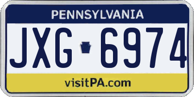 PA license plate JXG6974