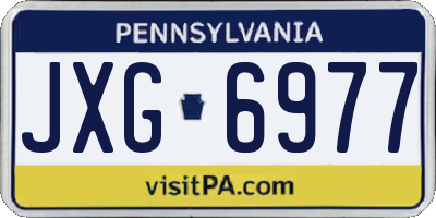 PA license plate JXG6977