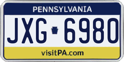PA license plate JXG6980