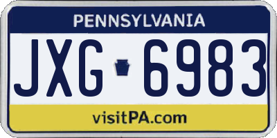 PA license plate JXG6983