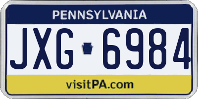 PA license plate JXG6984