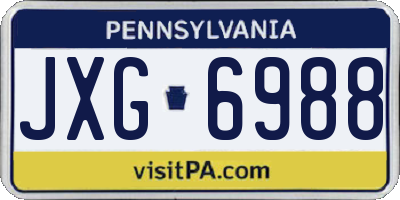 PA license plate JXG6988