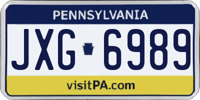 PA license plate JXG6989