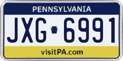 PA license plate JXG6991