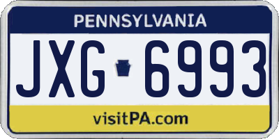 PA license plate JXG6993