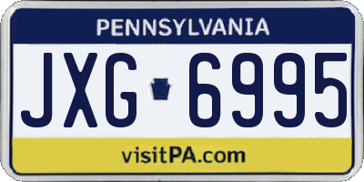 PA license plate JXG6995