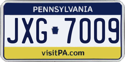 PA license plate JXG7009
