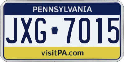 PA license plate JXG7015