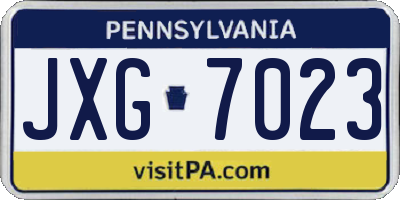 PA license plate JXG7023