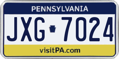 PA license plate JXG7024