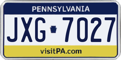 PA license plate JXG7027