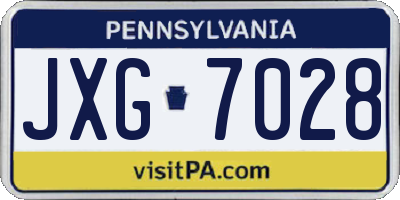 PA license plate JXG7028