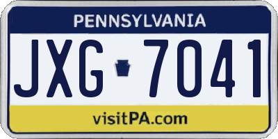 PA license plate JXG7041