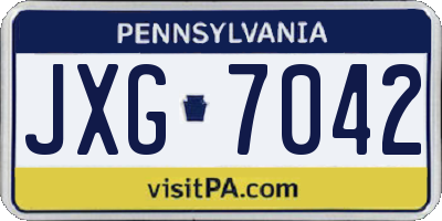 PA license plate JXG7042