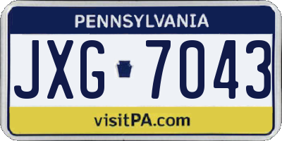 PA license plate JXG7043