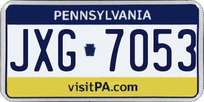 PA license plate JXG7053