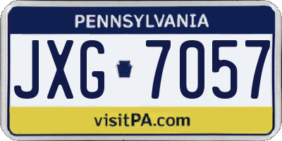 PA license plate JXG7057