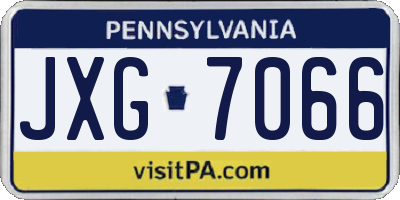 PA license plate JXG7066