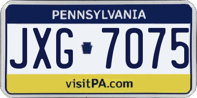 PA license plate JXG7075